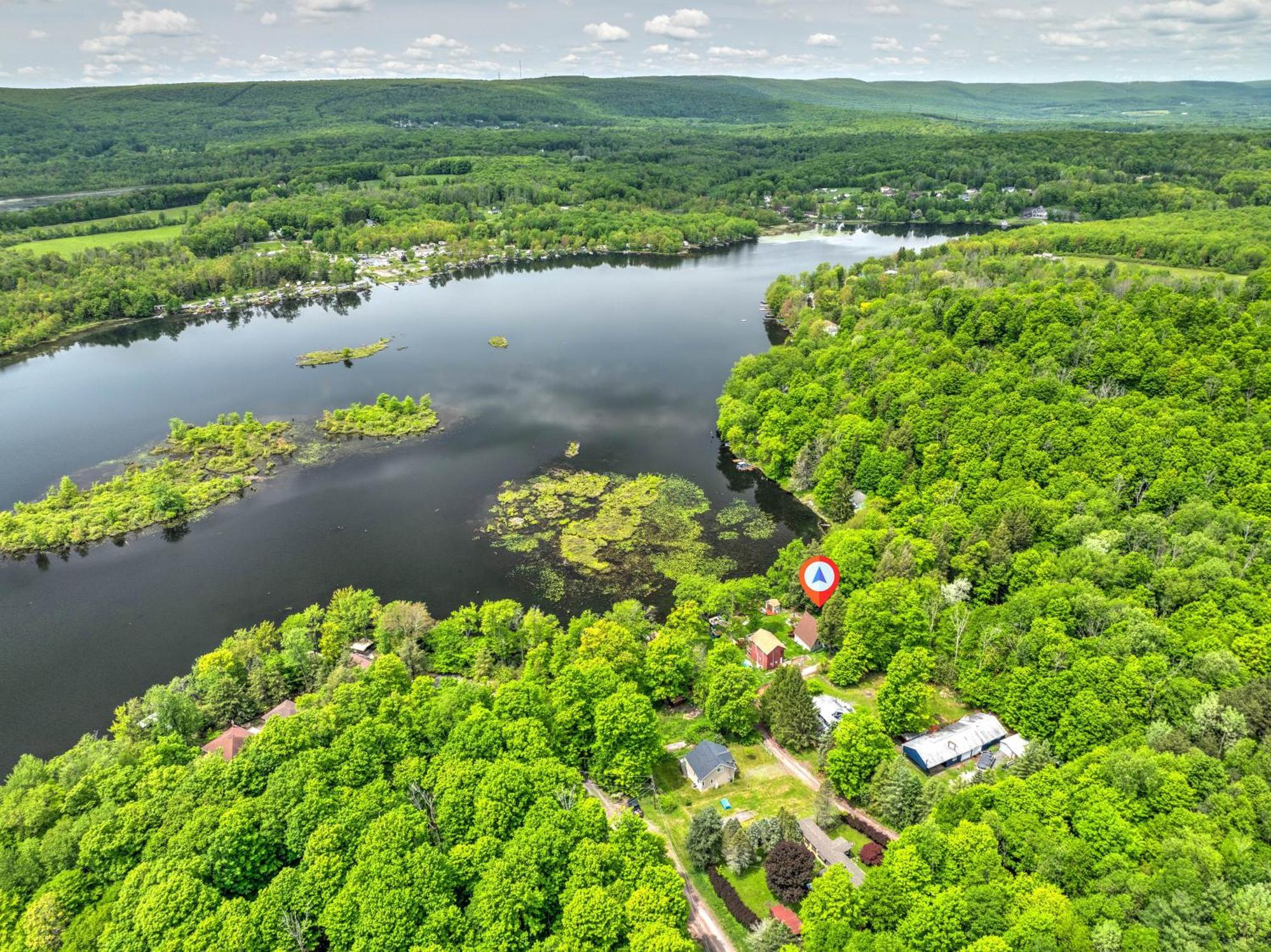 Lakefront A-Frame, Dock, Kayaks, Fire Place Lake Ariel Kültér fotó